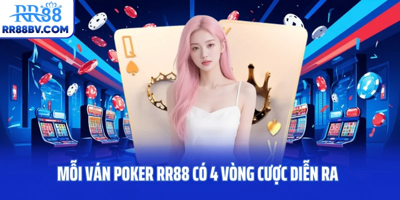 Mỗi ván Poker RR88 có 4 vòng cược diễn ra